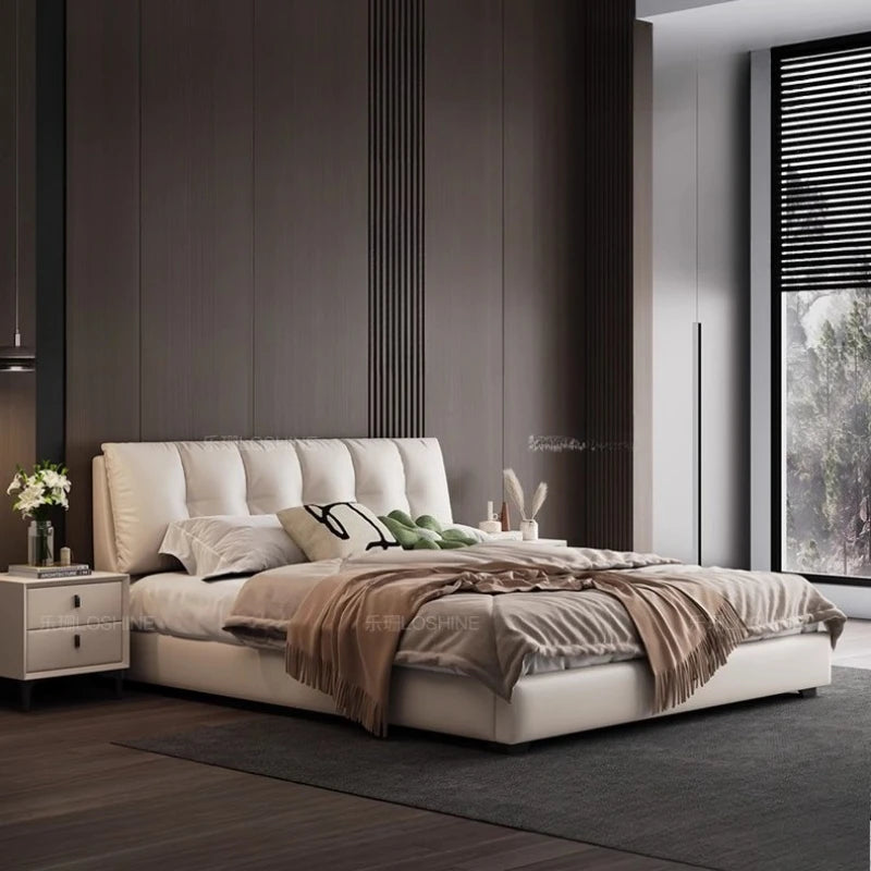 Fashionable Comfortable Beds Double European Minimalist Designer Simple Modern Bed Wedding Simple Wood Cama De Casal Furniture