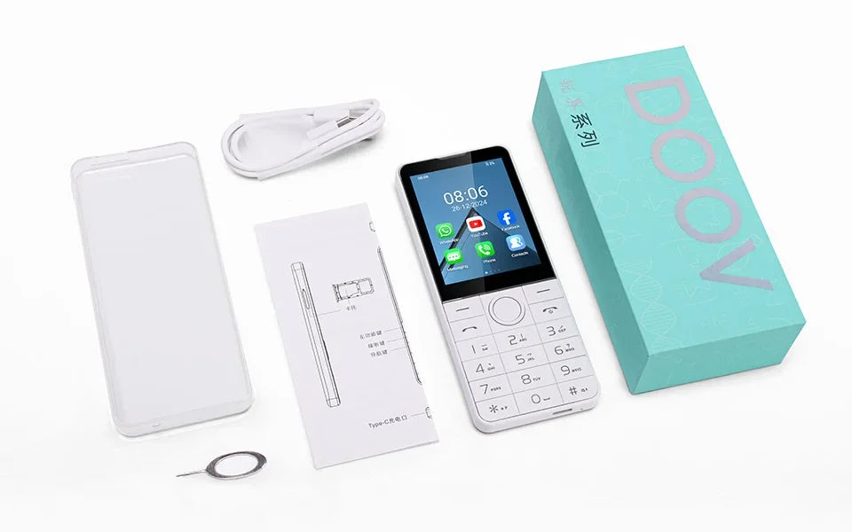 UNIWA DOOV R77 4G Mobile Phone Smart Touch Screen Android 13 Keypad Phones 2.8" 3GB +32GB 2100mAh Phone Whatsapp Hebrew Keyboard