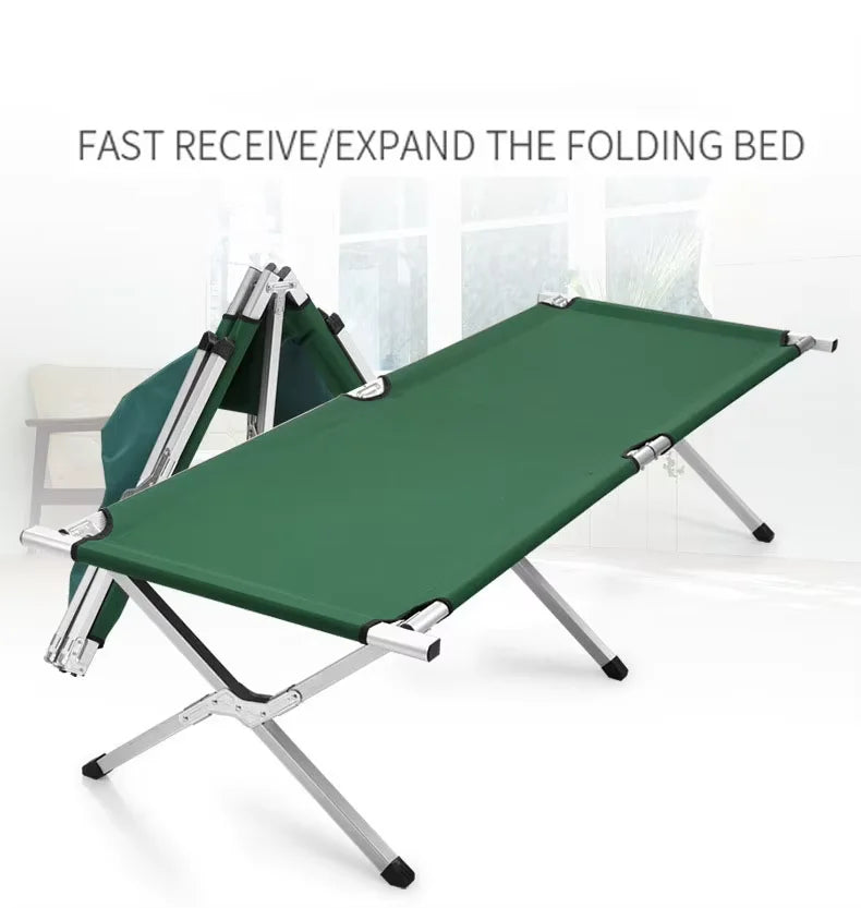 Custom Ultra Lightweight Aluminum Alloy Folding Cot Outdoor Camping Marching Tactical Bed Ultra Wide and Comfortable