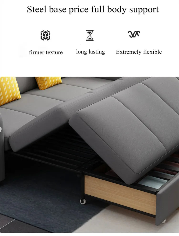 Space Saving Multi-purpose Living Room Set Furniture Modern Fabric Folding Sofa Bed