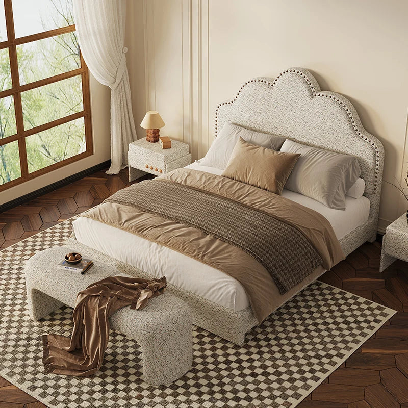 Fashionable European Bed Design High Quality Frame Classic Create Bed Headboard Full Body Wedding Muebles Bedroom Furniture