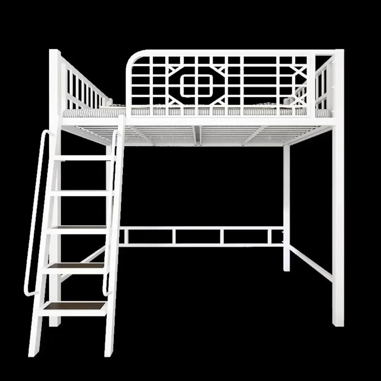 New Chinese-style loft bed elevated sheet upper floor small apartment children's apartment iron frame