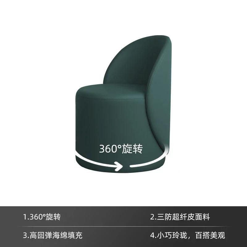 Professional Backrest Chair for Bedroom, Vanity Stool, Minimalist Makeup Seat, French Style, Home Furniture, Elegant