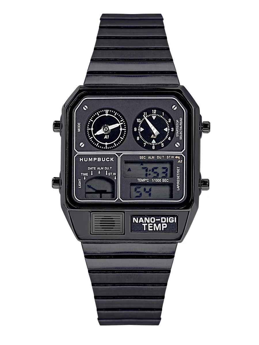 HUMPBUCK Digital Watches for Men Classic Themes Multifunctional Wristwatch with Temperature Stopwatch Dual Time and Calendar