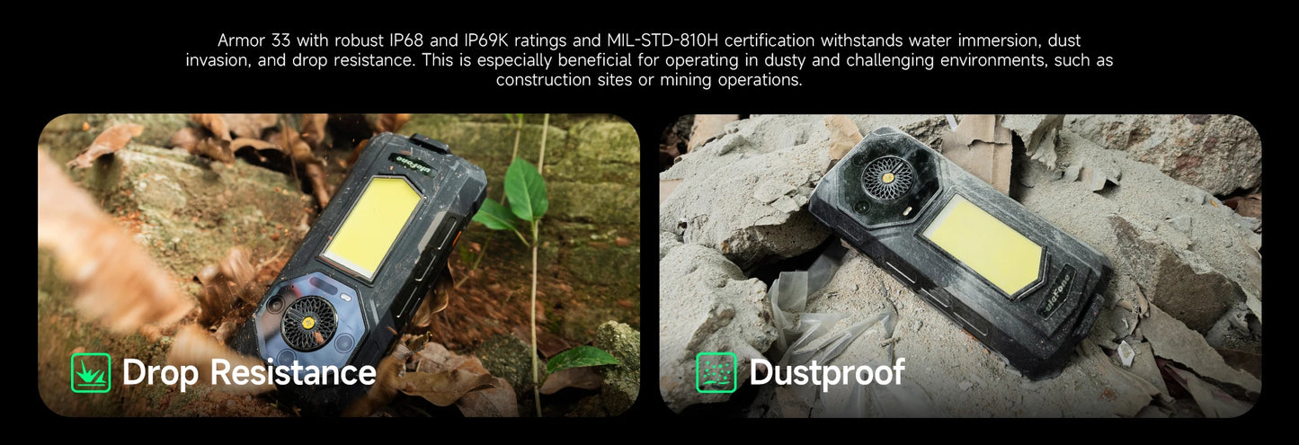 【World Premiere】Ulefone Armor 33 4G Rugged Phone 25500 mAh 512GB ROM Up to 24GB RAM 120Hz 6.59"NFC Android 15 Smartphone Globa