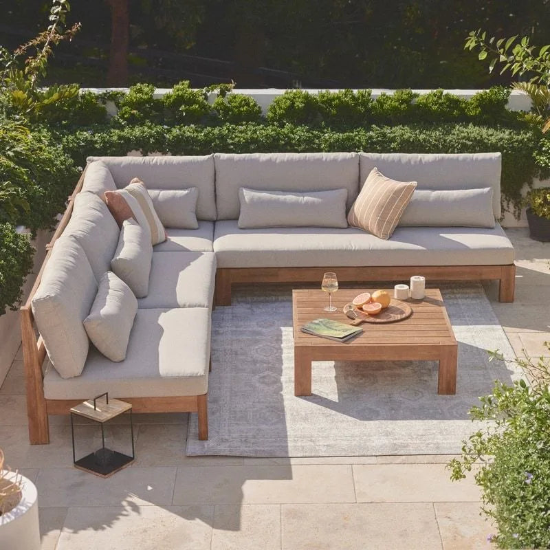 Outdoor Garden Sofa Set Furniture Waterproof Cloth Aluminum Frame Sofa Set with Seat Cushion Outdoor Furniture Sofa Combination