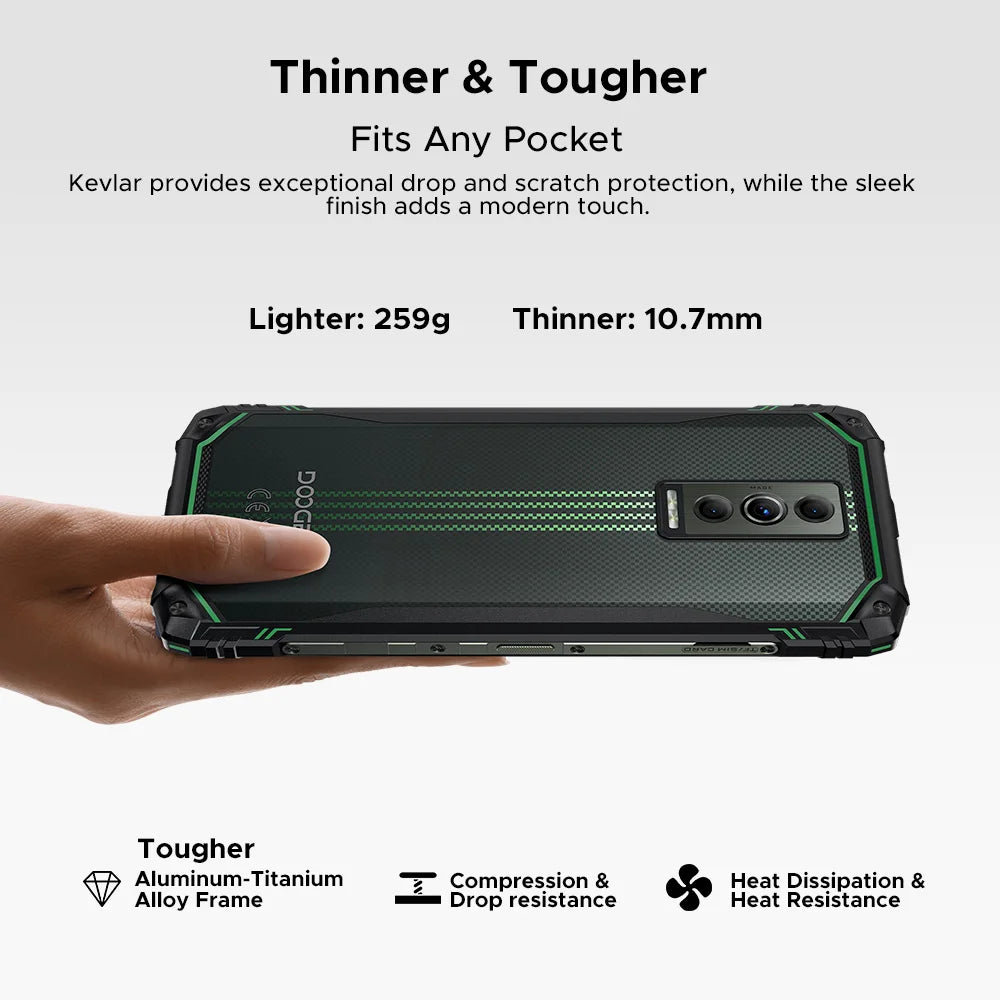 Global Version DOOGEE Blade10 Energy Rugged Phone Ultra-thin Android 15 6150mAh Battery 6.56'' Screen Widevine L1 Smartphone