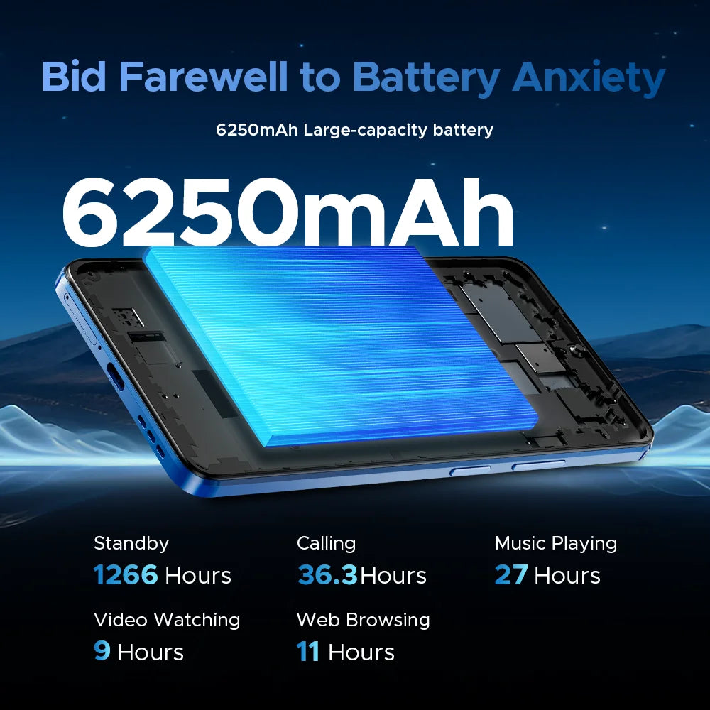 Global Version DOOGEE Note 59 5G 32GB(8+24) 128GB 6.75" 120Hz 6250mAh Large Battery UNISOC T8200 Octa Core Android 15 NFC