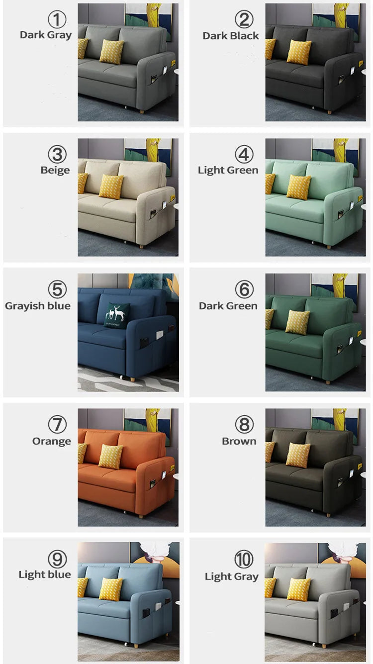 Space Saving Multi-purpose Living Room Set Furniture Modern Fabric Folding Sofa Bed