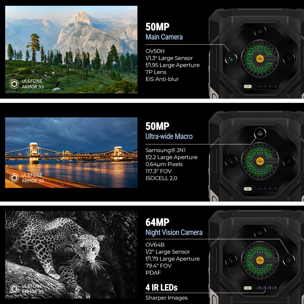 【World Premiere】Ulefone Armor 33 4G Rugged Phone 25500 mAh 512GB ROM Up to 24GB RAM 120Hz 6.59"NFC Android 15 Smartphone Globa