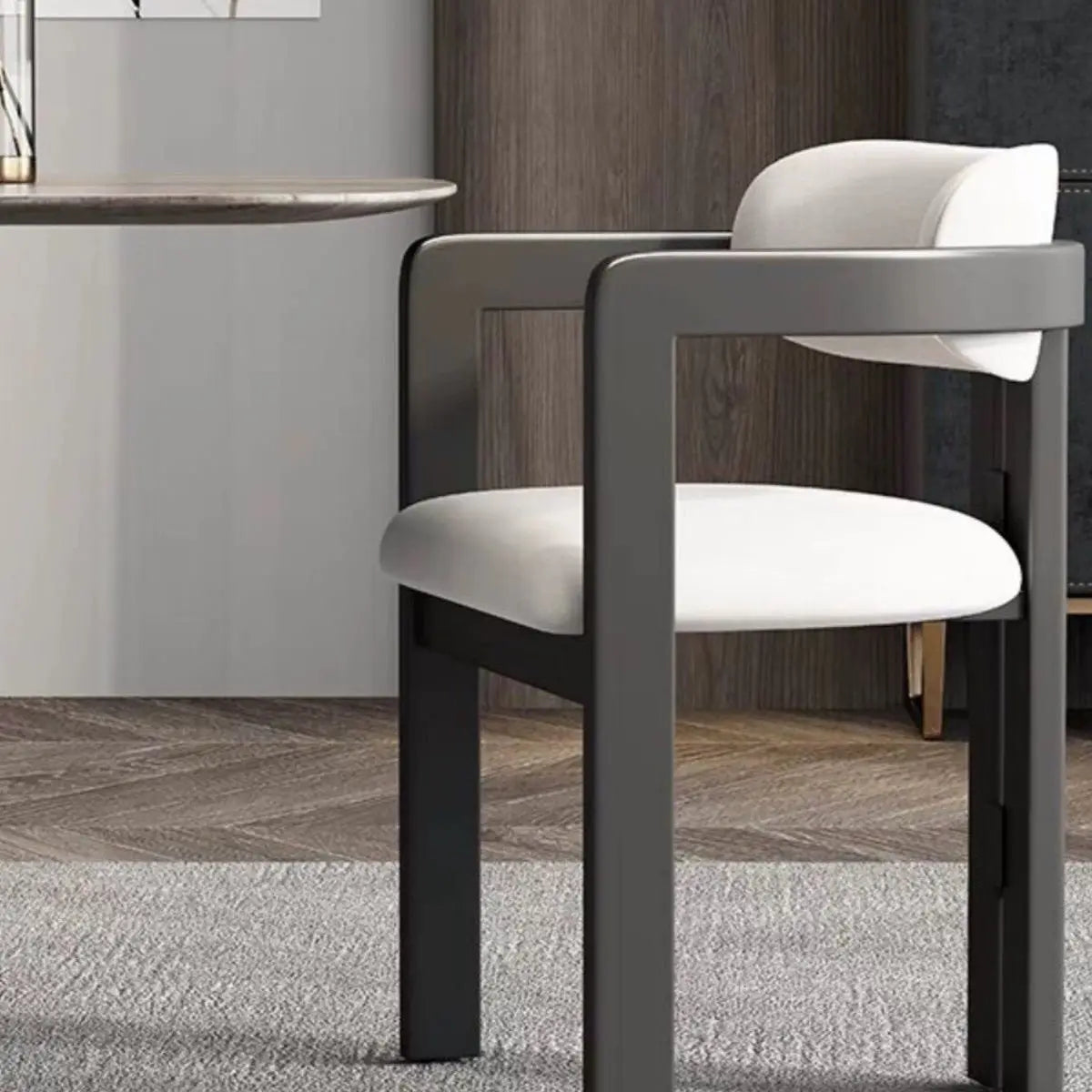 Mid-Century Solid Wood Black Dining Chair - Nordic Minimalist Tripod Legs Retro Side Chair for Home