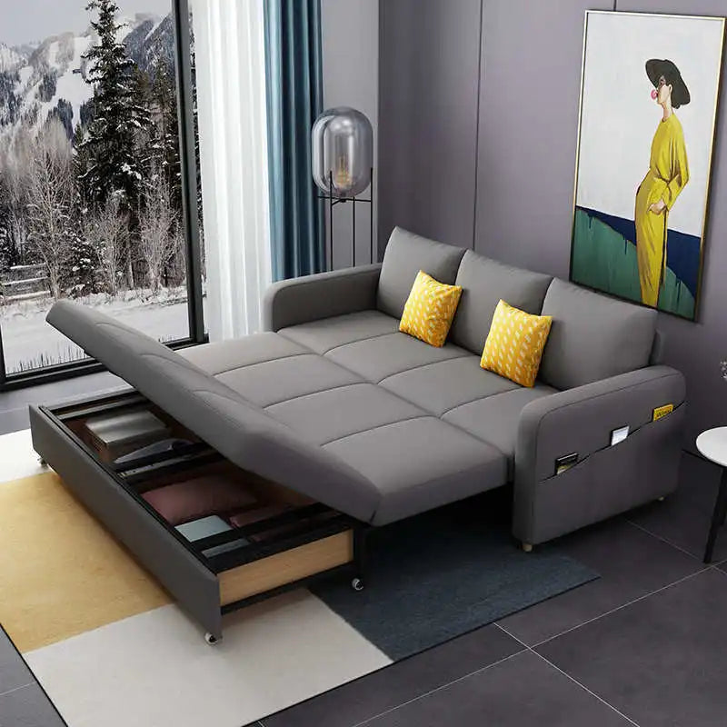 Space Saving Multi-purpose Living Room Set Furniture Modern Fabric Folding Sofa Bed