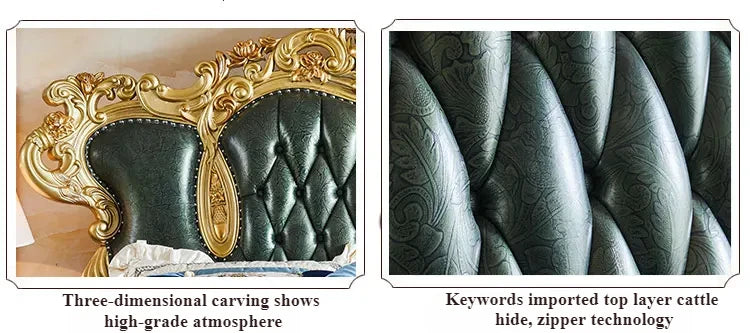 Luxury European King Size Bed Frame Large Master Sleeping Design Bed Frame Bedding Floor Camas De Dormitorio Bedroom Furniture