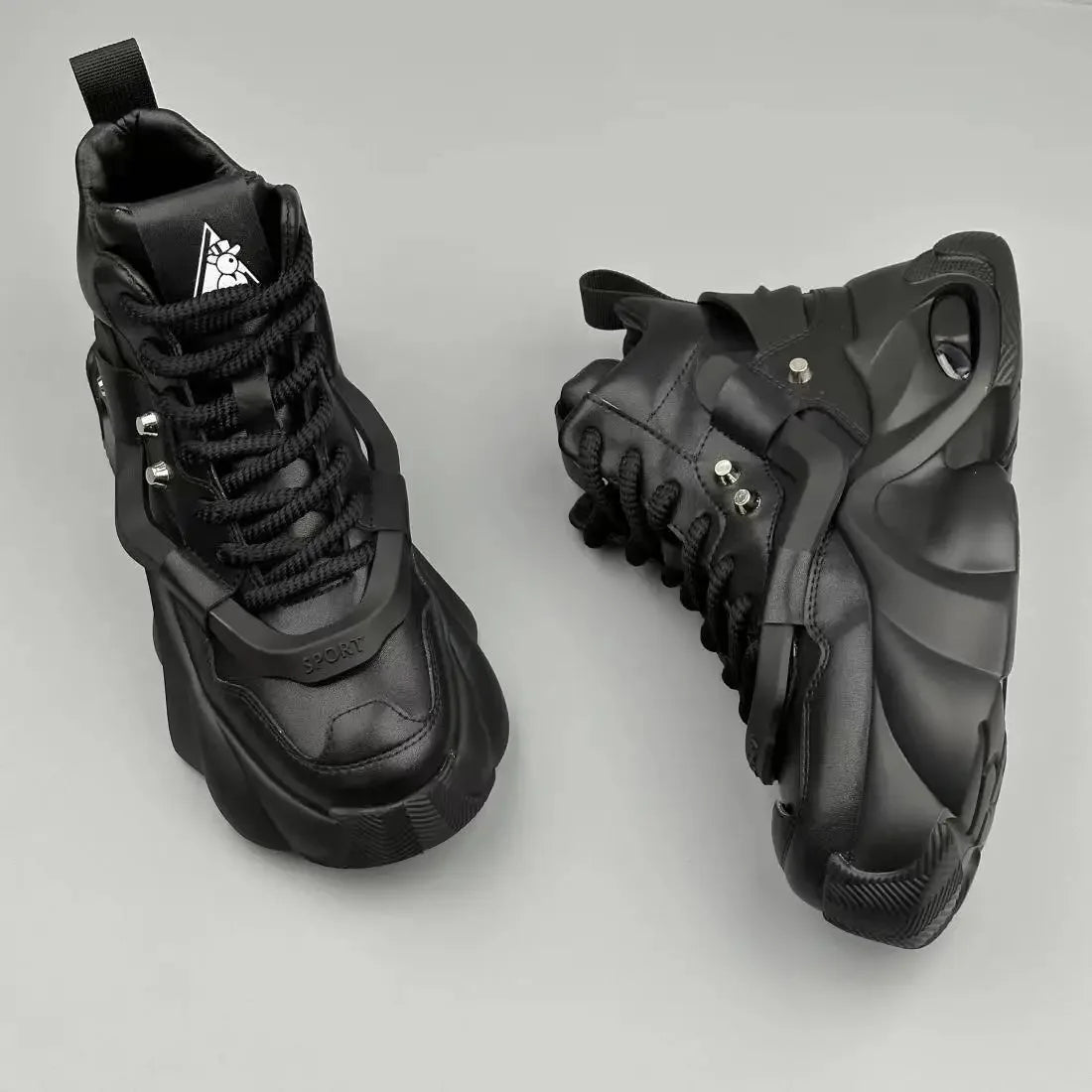 Men's Boots High Top New Trend Wear-resistant Synthetic Leather Boots Casual Lace Up Height Increasing Fashion Boots 2025