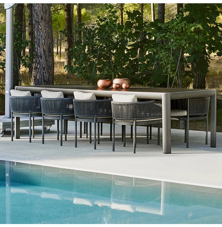 Leisure Balcony Garden Chair Coffee Table Outdoor Modern Living Room Garden Chair Hotel Aluminum Furniture Silla De Jardín MHHYY