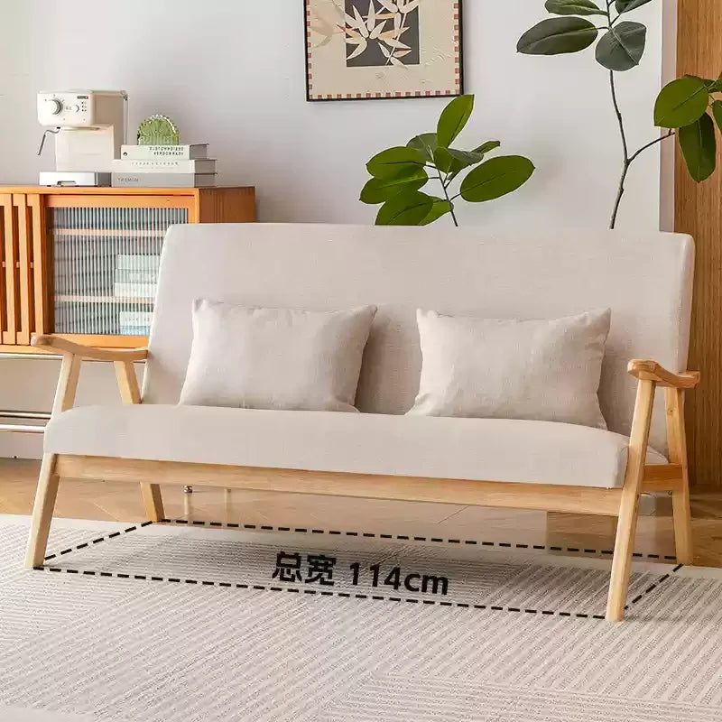Single Sofa Chair, Boutique Hotel Guestroom Seat, Balcony Solid Wood Lounge Chair, Leisure Chair for Cozy Spaces