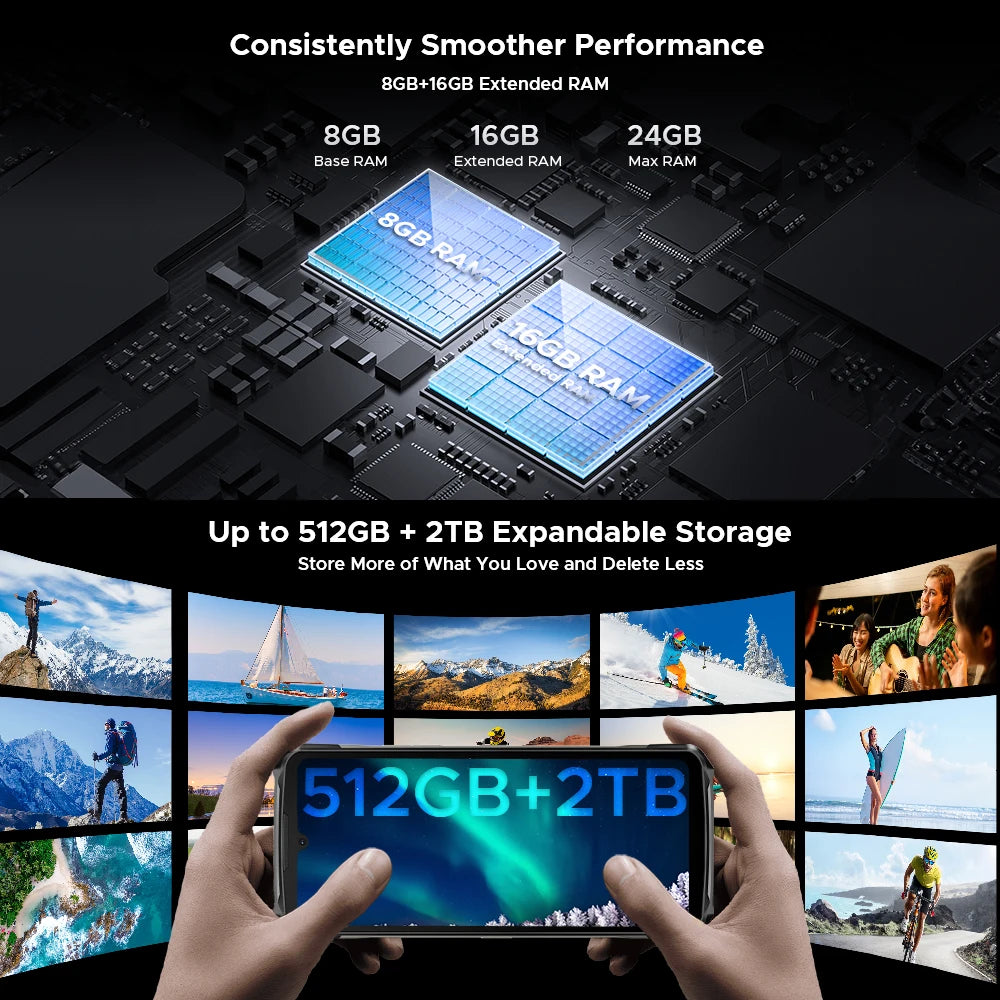 Global Version DOOGEE S119 Rugged Phone 6.72" FHD+ IPS Screen 8GB+512GB 100MP Main Camera 10200mAh battery 33W Android 14 NFC