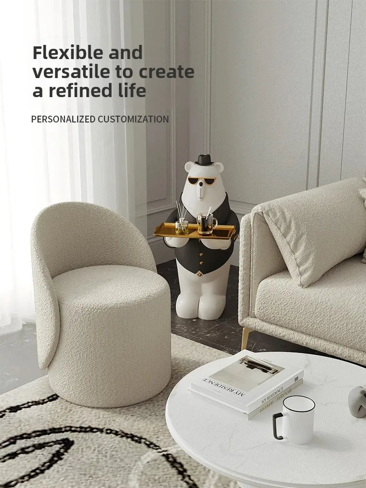 Professional Backrest Chair for Bedroom, Vanity Stool, Minimalist Makeup Seat, French Style, Home Furniture, Elegant