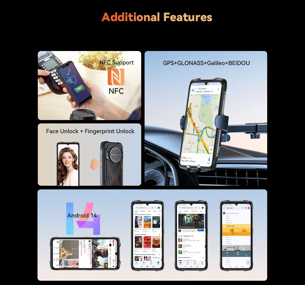 Cubot KingKong Power 3, Rugged Smartphone Android, 123dB Speaker, Helio G99,120Hz 6.72" Screen,Up to 24GB+256GB,10200mAh Battery