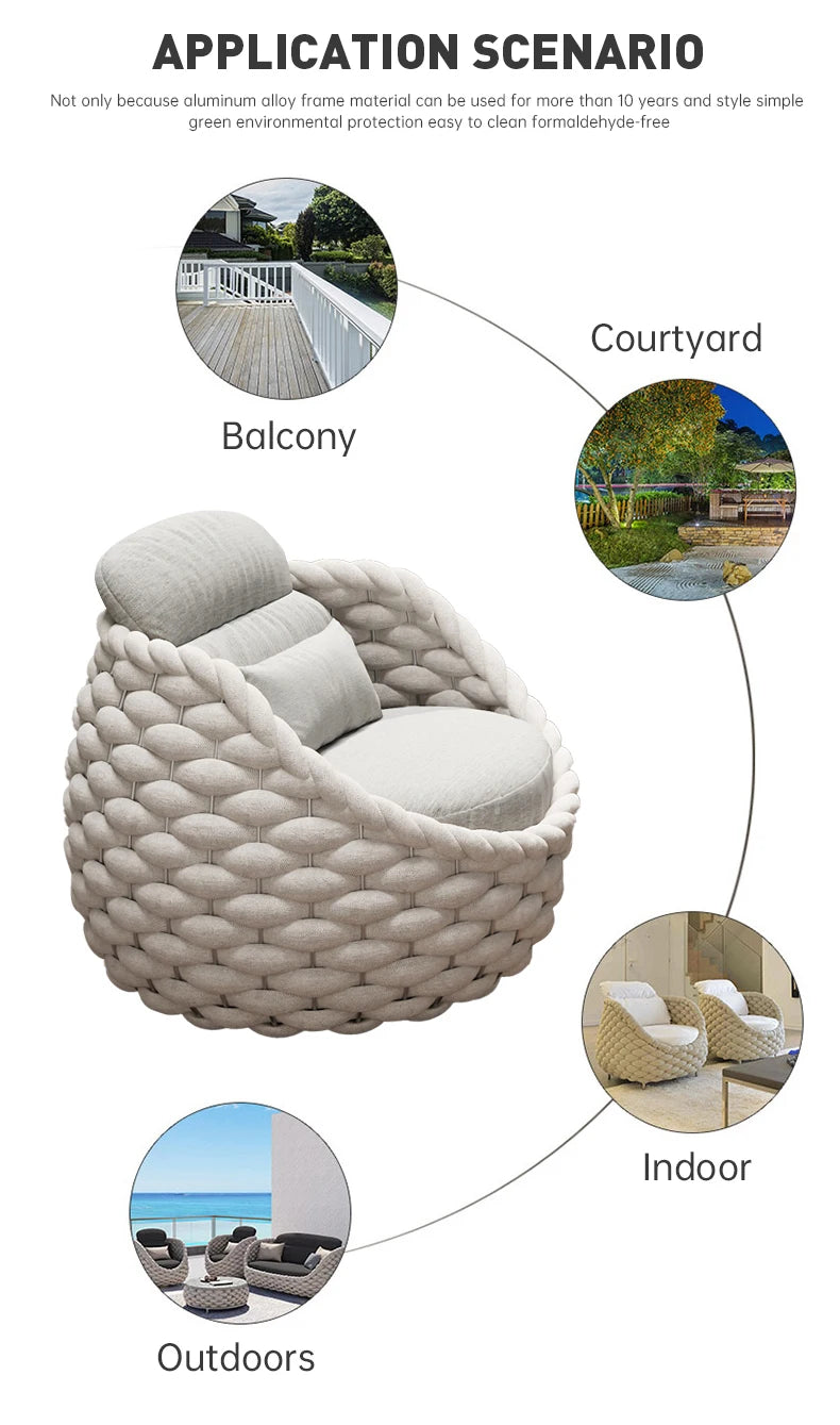 Elegant and Durable Outdoor Rattan Furniture Set with Modular Sectional Design