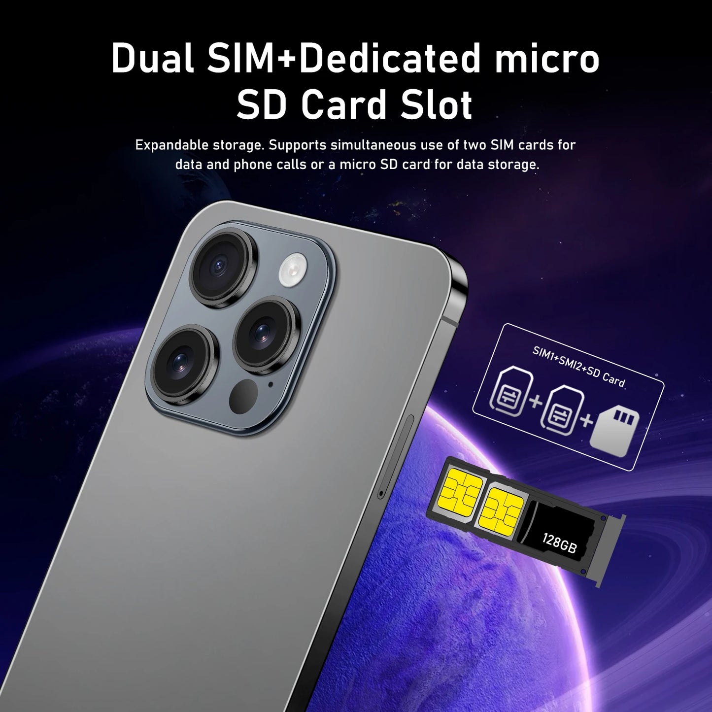New i16 Pro Max original intelligent 5G dual card dual standby Android 14 system global version phones 8000mAh battery