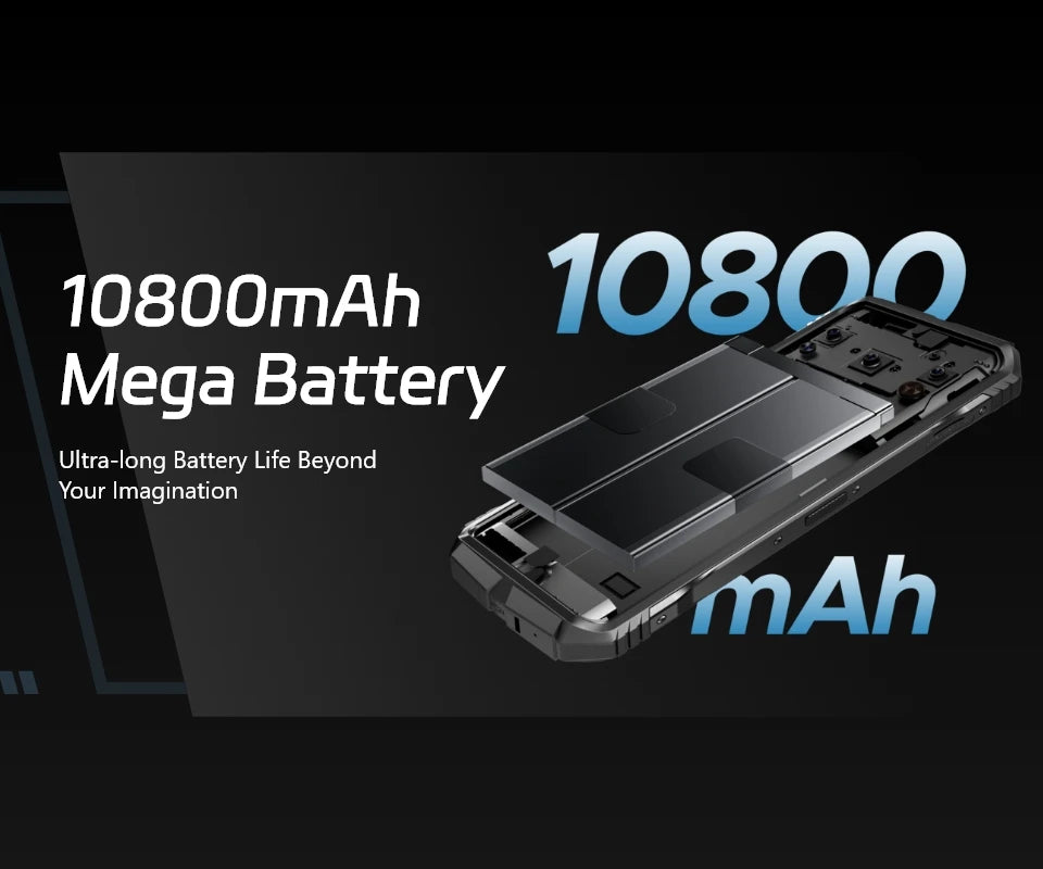 DOOGEE S Cyber Rugged Phone 6.58" 90Hz IPS Screen 10800mAh Large Battery 8GB+256GB 50MP AI Main Camera Android 14
