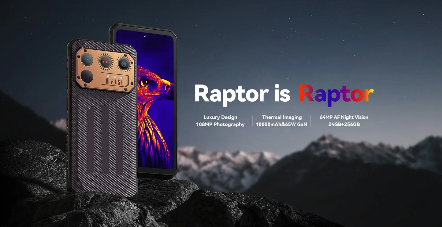 IIIF150 Raptor Rugged Machine 6.8 Inch 120Hz 10000mAh 12GB RAM+256GB ROM 108MP 65W Fast Charging UltraThin Cellphone Android 13