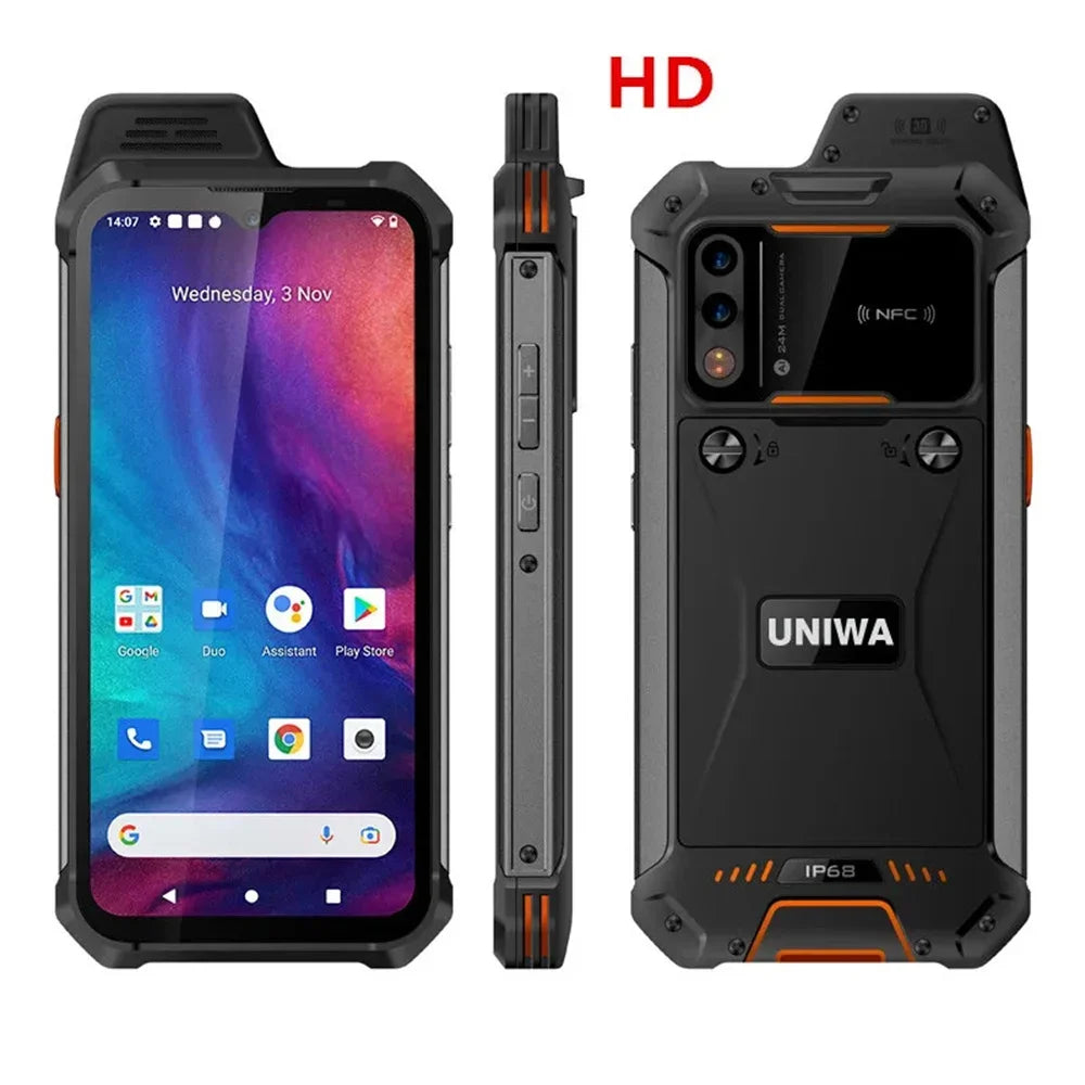UNIWA W888 ATEX Explosion Rugged 4G Smartphone IP68 24MP Andriod 11 4GB+64GB Octa Core 6.3“ HD Screen 4400mAh PTT Mobile Phone