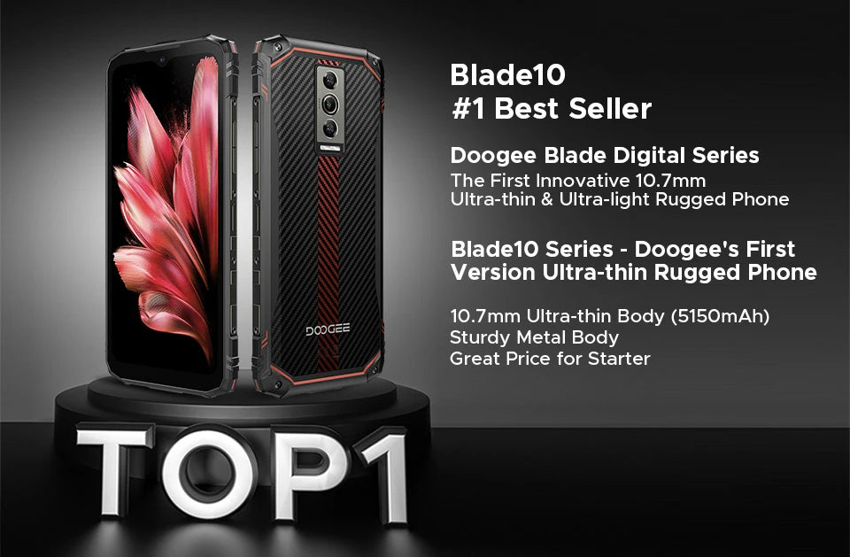 Global Version DOOGEE Blade10 Energy Rugged Phone Ultra-thin Android 15 6150mAh Battery 6.56'' Screen Widevine L1 Smartphone