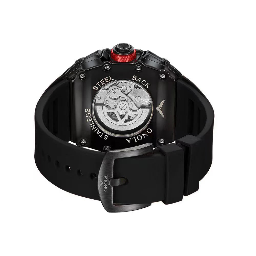 New Luxury Men Watch ONOLA Fashion Fully Automatic Mechanical Watches Man Unique Design Waterproof Tape Watch Wristwatch
