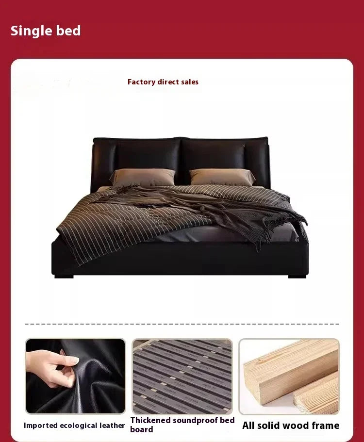 180X200cm Double Luxury King Size Bed with Office Headboards Racks and Frame Bedroom Sets Full Set Furniture Bed with Storage