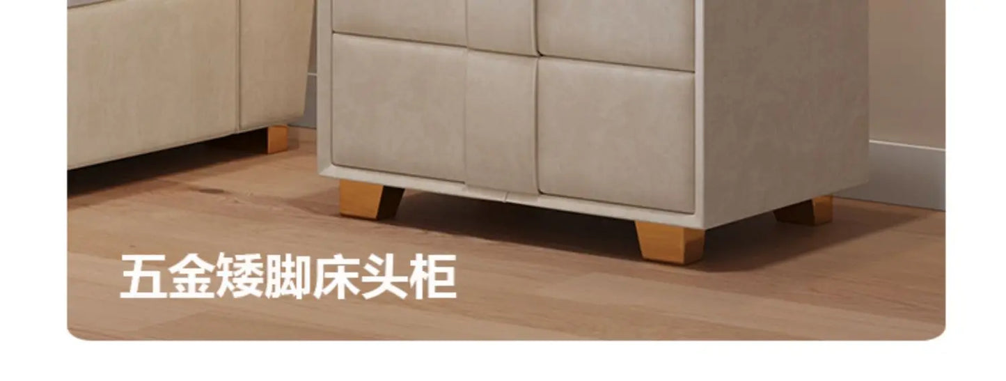 Modern Twin Minimalist Bed Cream High End Lazy Design Small Family Confortable Bed Aesthetics Quality Wedding Muebles Furniture