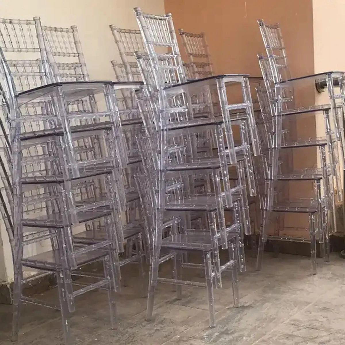 96pcs) Wholesale Crystal Transparent Hotel Party Events Clear Chiavari Chairs for wedding dinner table 281