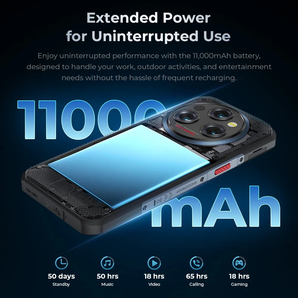 Oukitel WP35 S Rugged phone 24GB(6+18)+256GB 11000mAh phones androids NFC rugged Smartphone Business phone