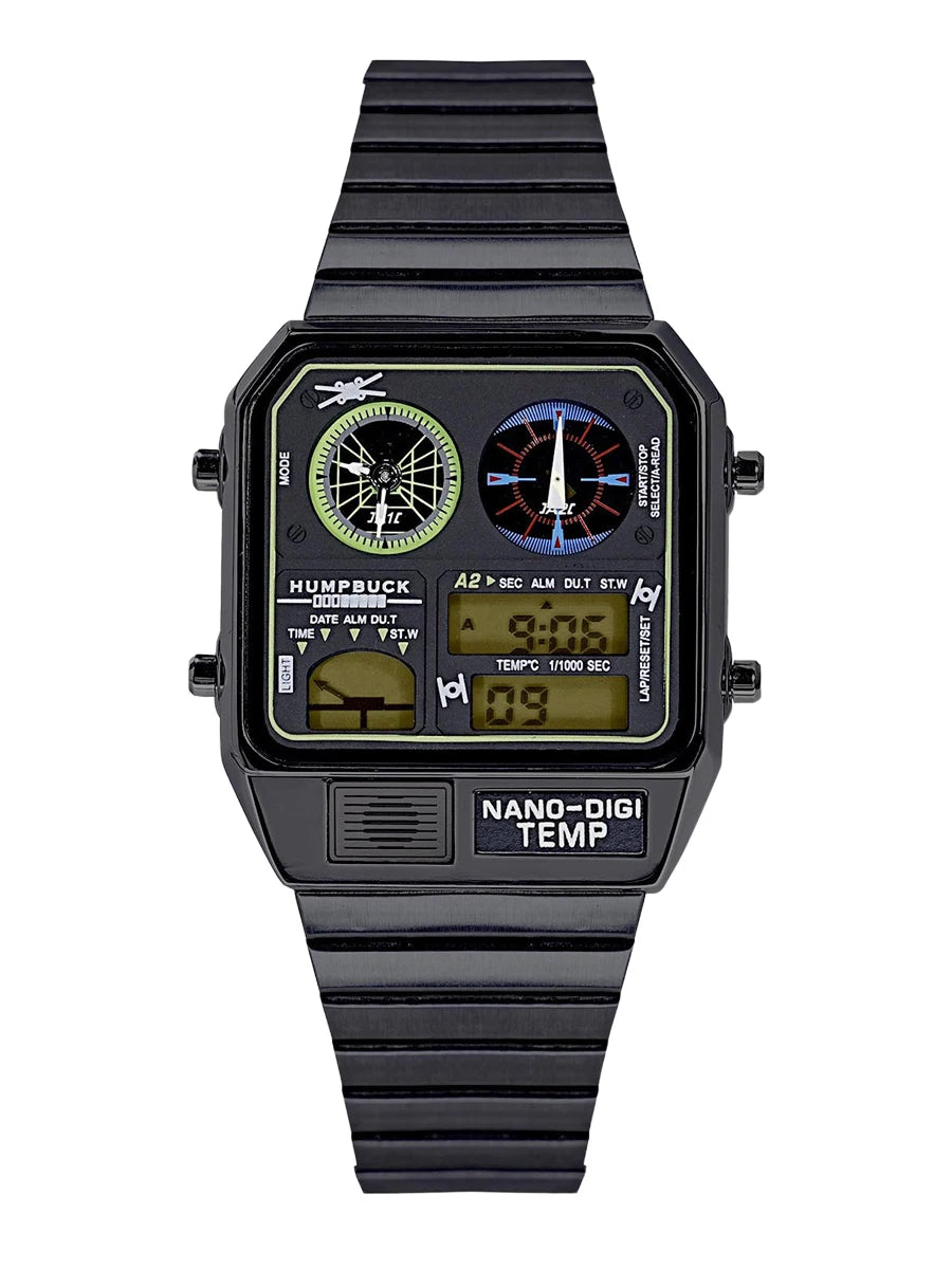 HUMPBUCK Digital Watches for Men Classic Themes Multifunctional Wristwatch with Temperature Stopwatch Dual Time and Calendar