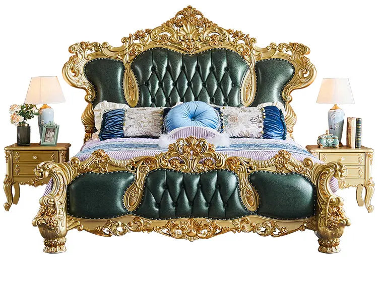 Luxury European King Size Bed Frame Large Master Sleeping Design Bed Frame Bedding Floor Camas De Dormitorio Bedroom Furniture