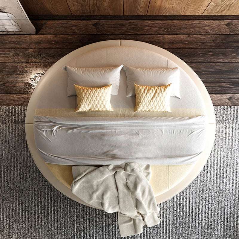 Round Create Designer Bed Unique King Size Double Light Luxury Wedding Bed Fashionable High Quality Cama De Casal Beds Furniture
