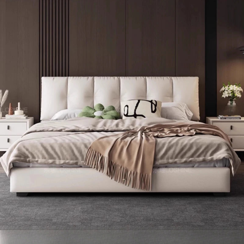 Fashionable Comfortable Beds Double European Minimalist Designer Simple Modern Bed Wedding Simple Wood Cama De Casal Furniture