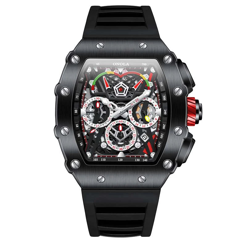 New Luxury Men Watch ONOLA Fashion Fully Automatic Mechanical Watches Man Unique Design Waterproof Tape Watch Wristwatch