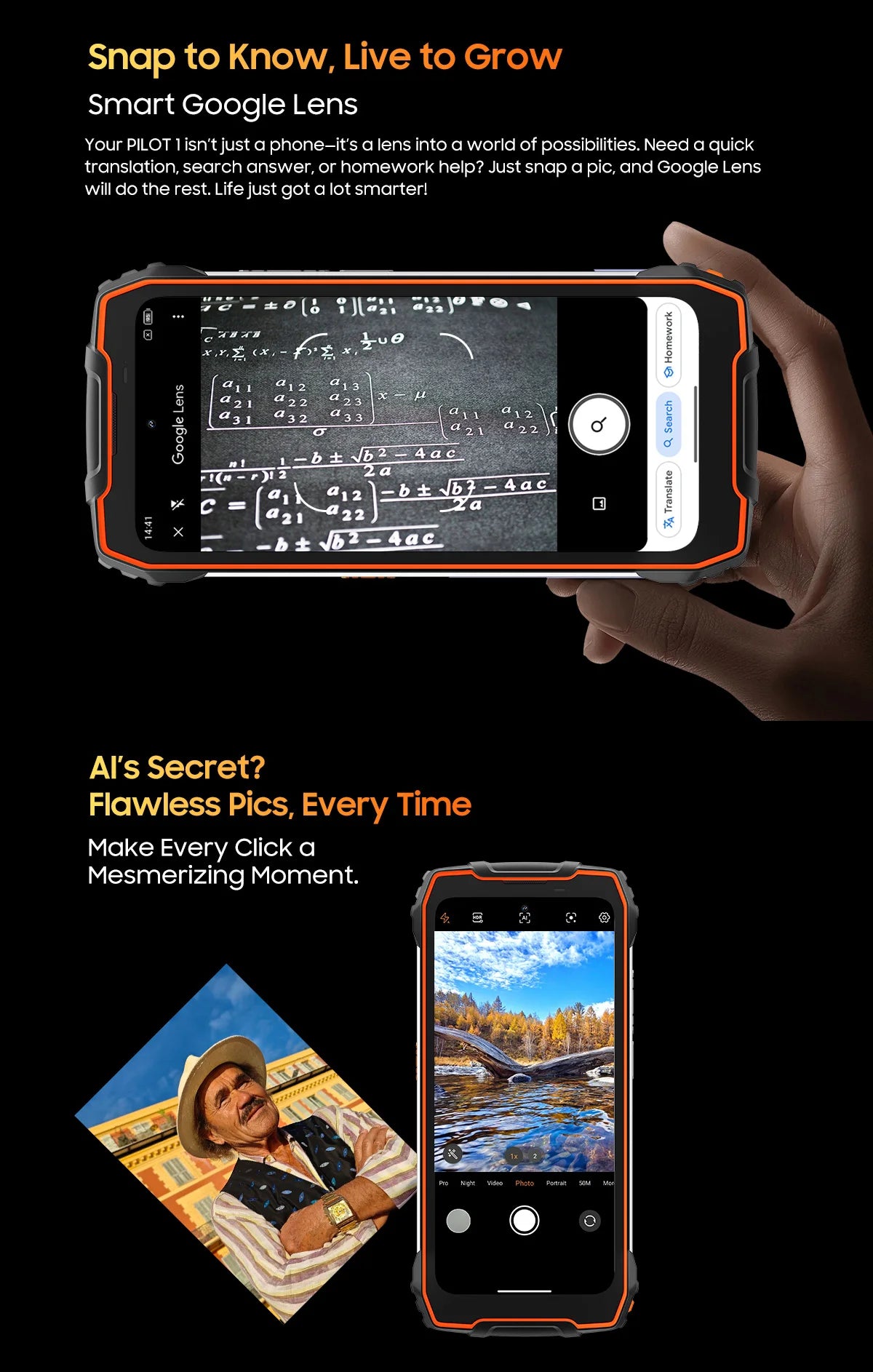 Blackview OSCAL PILOT 1 Rugged Phone, 6GB 256GB Smartphone Helio G81, 6.67'' Display Mobile Phone With 15000mAh, NFC Cellphones