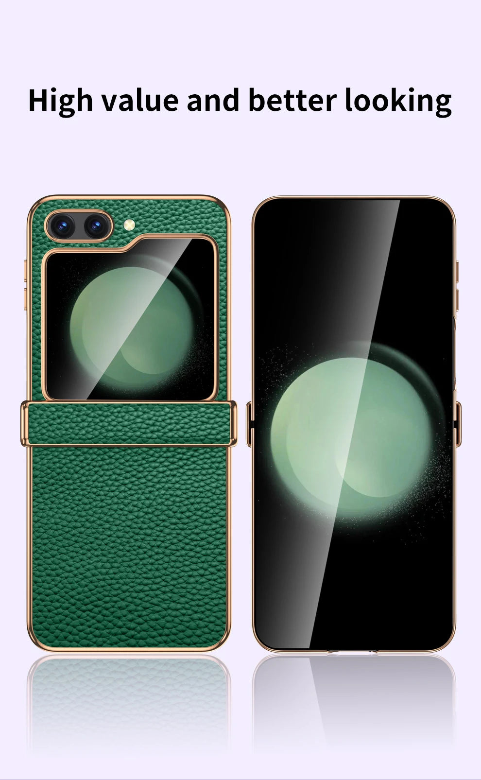 Cowhide Leather Phone Case for Samsung Galaxy Z Flip7 Flip6 Flip5 Flip 7 6 5 Luxury Hinge Protection Cover with Tempered Glass