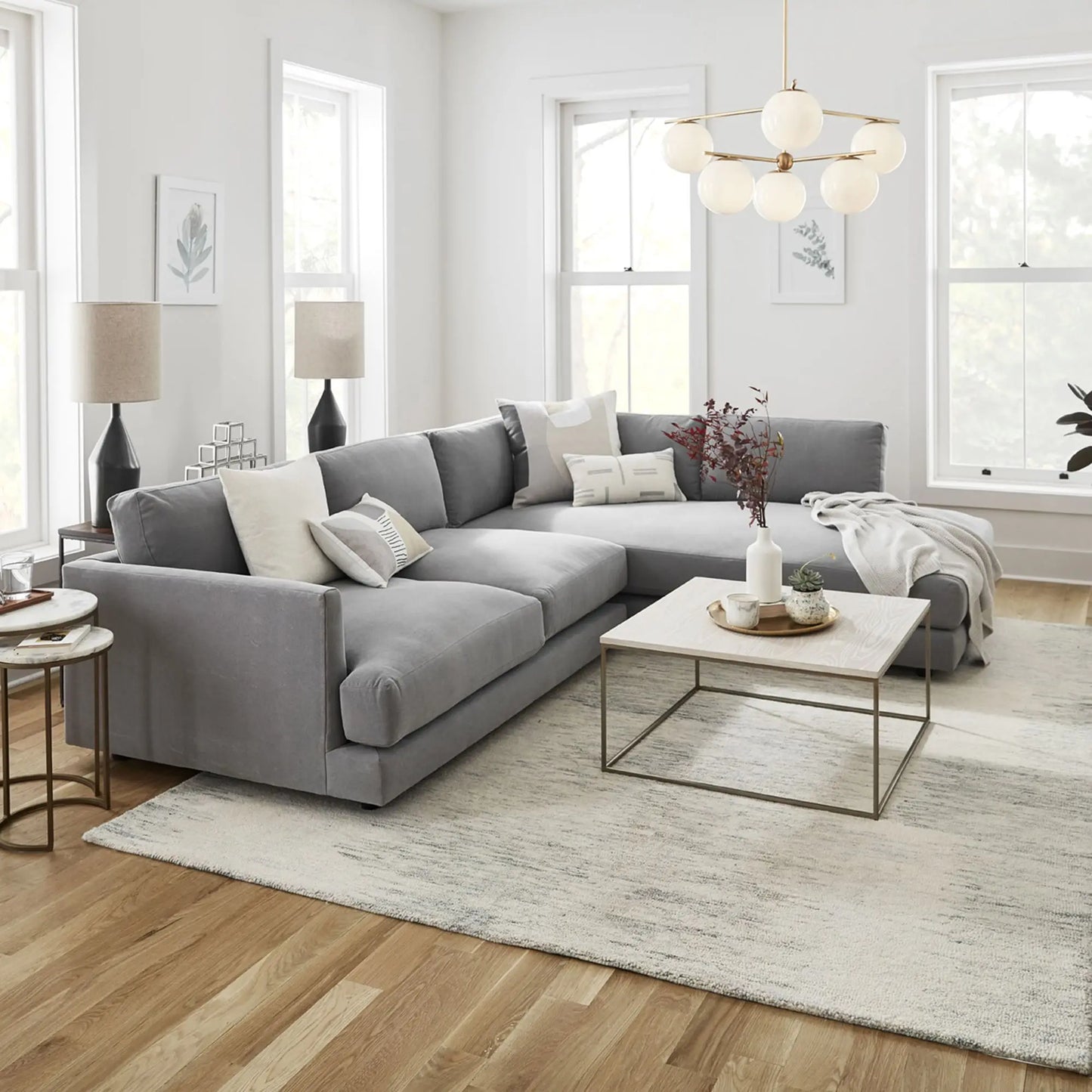 Modern Style Hotel Reception Salon Sofa Home Furniture Chaise Sectional 2 Piece U Shape Living Room Sofas