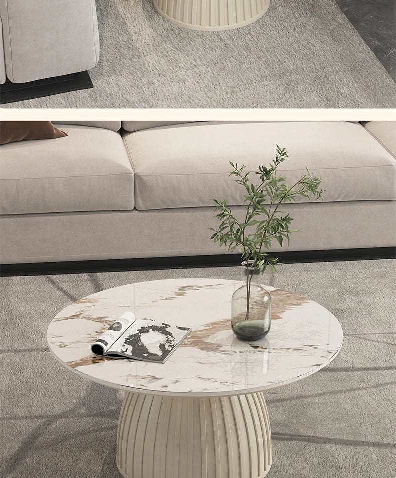 Cream Wind Rock Plate Coffee Table Living Room Small Simple Tea Table Center Modern Hallway Mesa Centro Salon Furniture Home