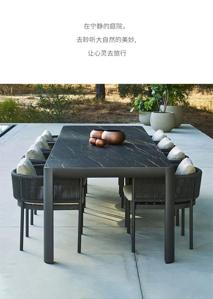Leisure Balcony Garden Chair Coffee Table Outdoor Modern Living Room Garden Chair Hotel Aluminum Furniture Silla De Jardín MHHYY