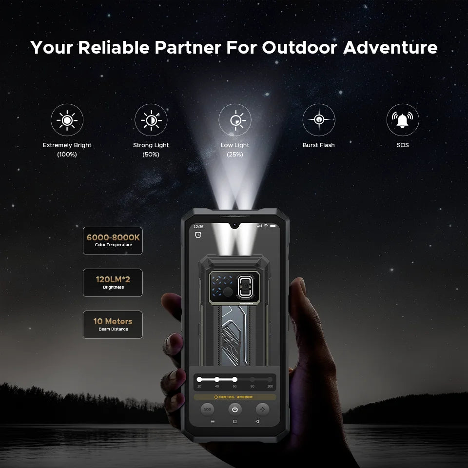Global Version DOOGEE Fire 6 Max 5G Rugged Phone Thermal imaging 6.72" FHD+ 120Hz IPS Flashlight Dimensity 7050 20800mAh Battery