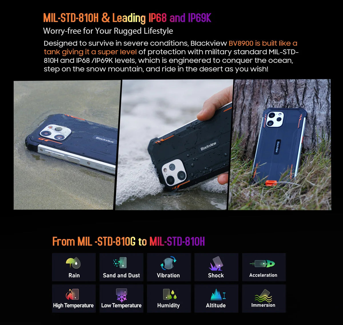 Blackview BV8900 Rugged Thermal 16GB 256GB Android 13 6.5'' Display Helio P90 10000mAh Battery