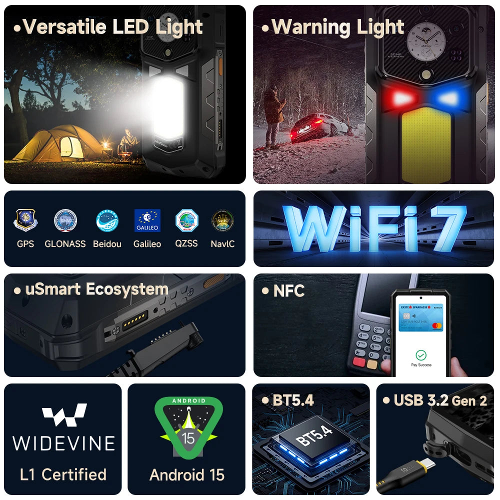 【2025 New】Ulefone Armor 29 Ultra 5G Rugged Phone Smartphone Android 15 32GB+1TB 21200mAh 120W Flash Charging Dual Screen NFC