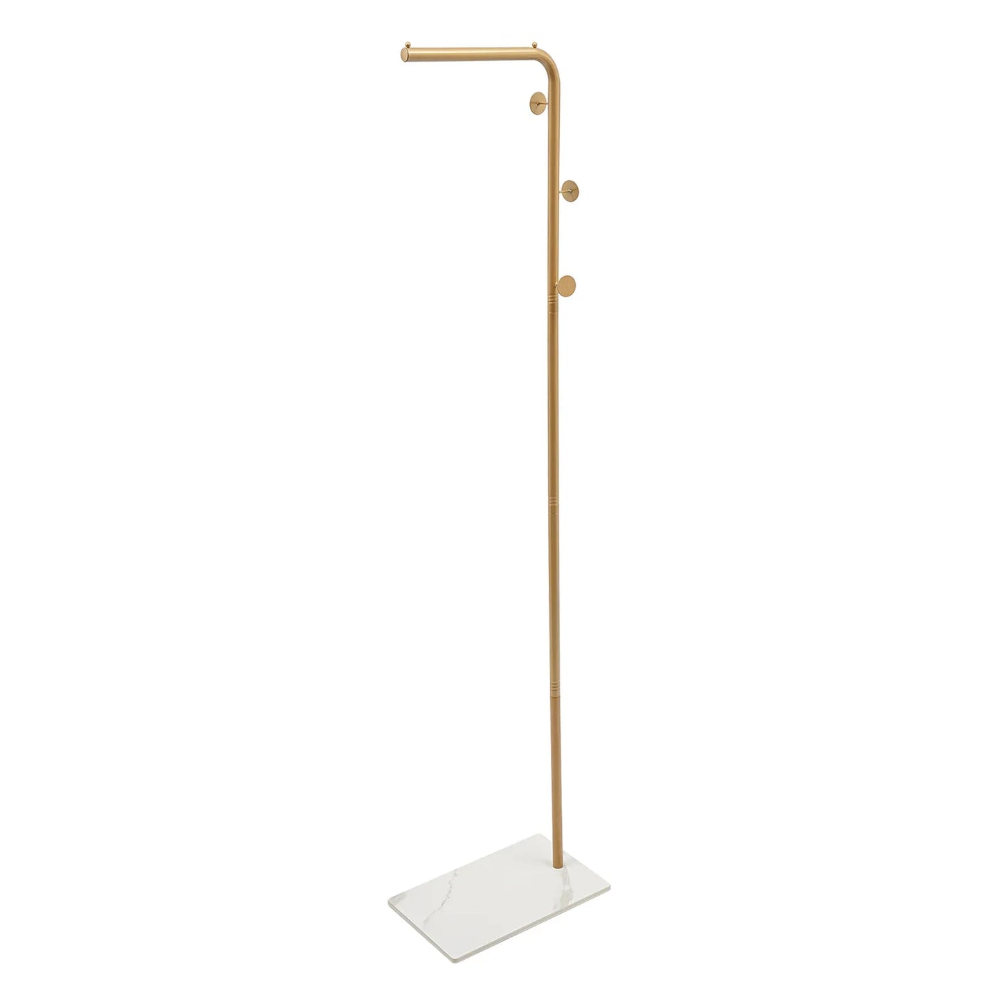 Modern Free Standing Coat Rack with 3 Hooks and Slate Base, Perfect for Organizing Clothes, Bags, and Accessories in Small