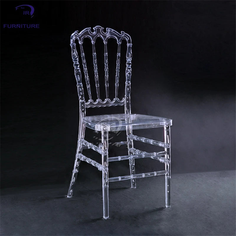 4 Pcs Hot Transparent Crystal Chiavari Detachable Clear Acrylic Resin Funiture Wedding Chair For Wedding Moment Or Hotel Party