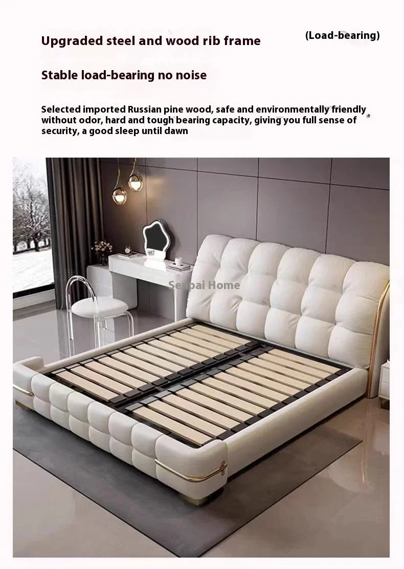 Aesthetic Luxury Unique Bed Queen Elastic Bedroom Double Bed Sleeping 180x200 Camas De Matrimonio Dormitorio Home Decoration
